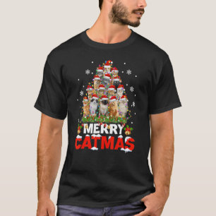 Merry Catmas Cat Christmas Pyjamas X Mas Ugly Swea T-Shirt