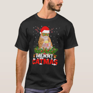 Merry Catmas Cat Christmas Pyjamas X Mas Ugly Swea T-Shirt