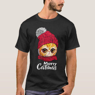 Merry Catmas Cat Christmas Santa Hat Xmas Pajama C T-Shirt