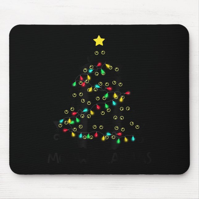 Merry Catmas Cat Christmas Tree Kids Girls Boys Me Mouse Pad (Front)