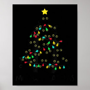 Merry Catmas Cat Christmas Tree Kids Girls Boys Me Poster