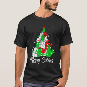 Merry Catmas Cat Mum Cat Dad Christmas Cat T-Shirt
