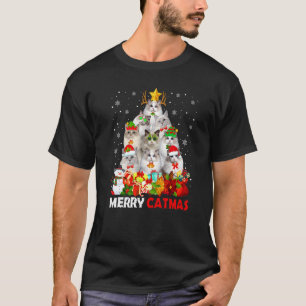 Merry Catmas Cat Mum Cat Dad Christmas Ragdoll Ca T-Shirt