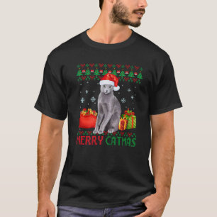 Merry Catmas Cat Ugly Christmas Blue-Eyed Russian T-Shirt