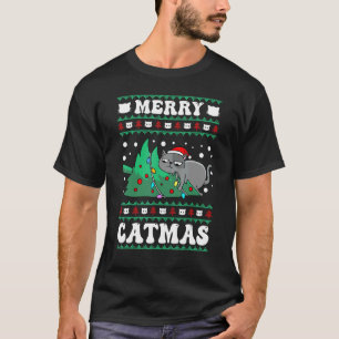 Merry Catmas cats Christmas cat owner T-Shirt