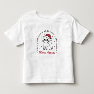Merry Catmas Christmas cute cat wishes Toddler T-Shirt