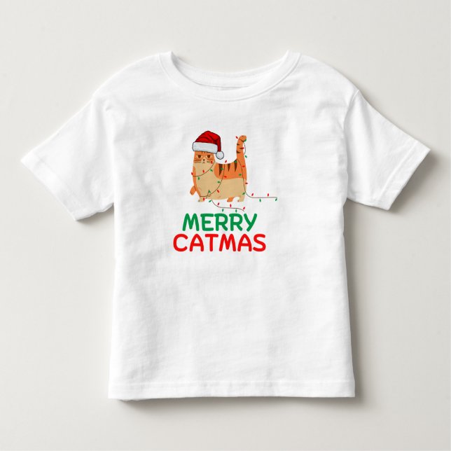 Merry Catmas Christmas Funny Baby Bodysuit (Front)