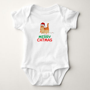 Merry Catmas Christmas Funny T-Shirt Baby Bodysuit