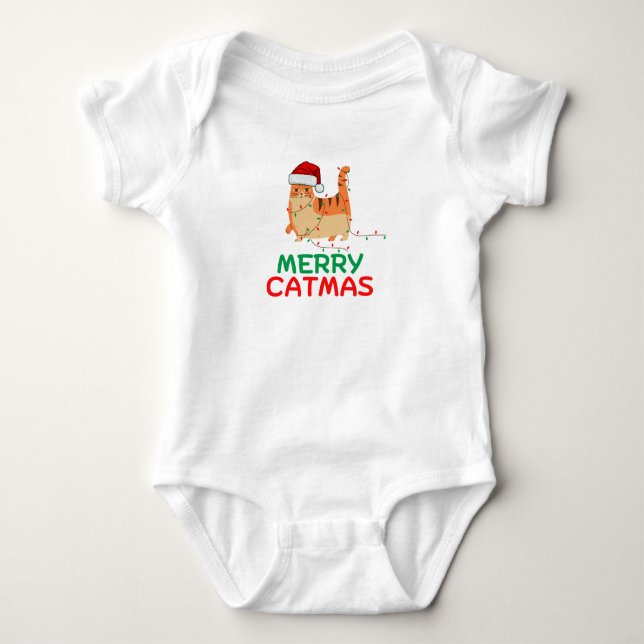 Merry Catmas Christmas Funny  T-Shirt Baby Bodysuit (Front)