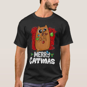 Merry Catmas Christmas Kids Boys Women Xmas Cat T-Shirt