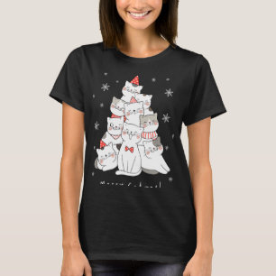 Merry Catmas Christmas Tree Winter Cats Santa Cat T-Shirt