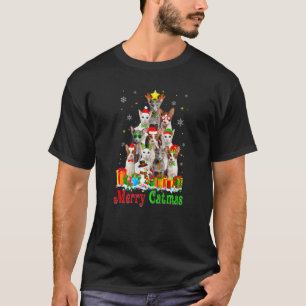 Merry Catmas Cute Oriental Cat Christmas Tree Xmas T-Shirt