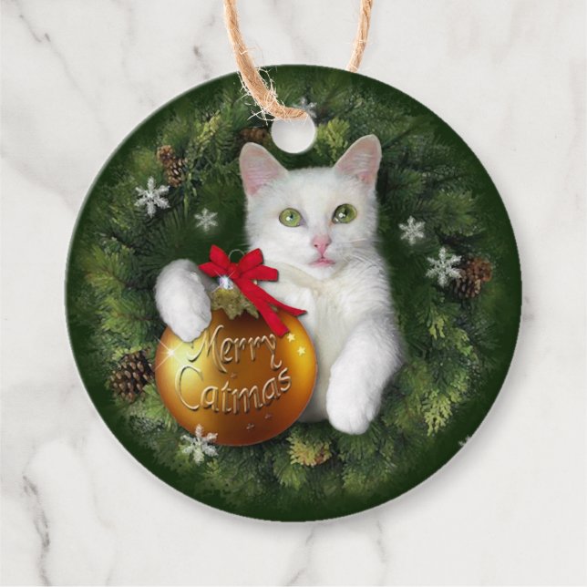 Merry Catmas Favour Tags (Front)
