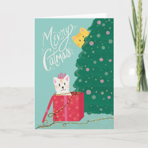 Merry Catmas Folded Christmas Greeting Card