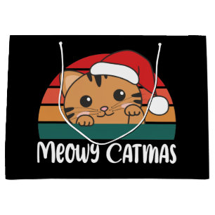 Merry Catmas Funny Cat Christmas Pun Large Gift Ba Bag