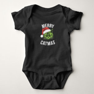Merry Catmas Funny Cat Lovers Christmas Baby Bodysuit