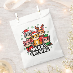 Merry Catmas Funny Christmas Favour Bag