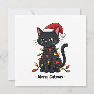 Merry Catmas Funny Christmas Feline Cat Lover Card