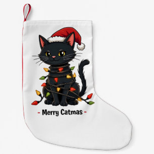 Merry Catmas Funny Christmas Feline Cat Lover Small Christmas Stocking