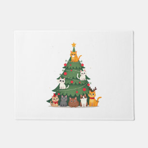 Merry Catmas Funny Christmas Tree, Cats Xmas Meow Doormat