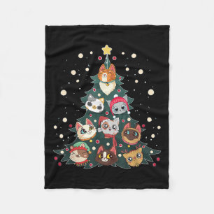 Merry Catmas Funny Christmas Tree, Cats Xmas Meow  Fleece Blanket