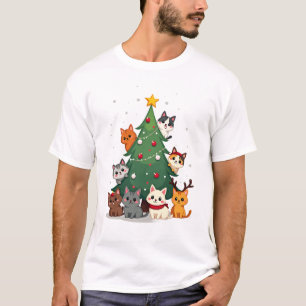 Merry Catmas Funny Christmas Tree, Cats Xmas Meow  T-Shirt