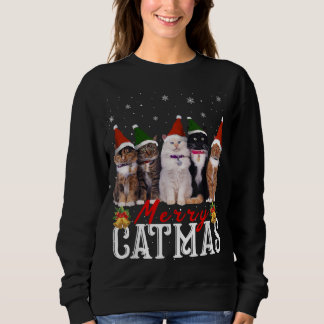 Merry Catmas Matching Family Cat Lover Xmas Sweatshirt