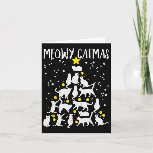 Merry Catmas Meow Christmas Tree Catmas Cat Christ Card