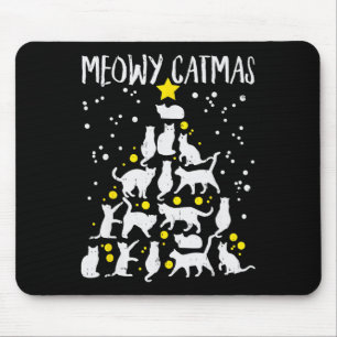 Merry Catmas Meow Christmas Tree Catmas Cat Christ Mouse Pad