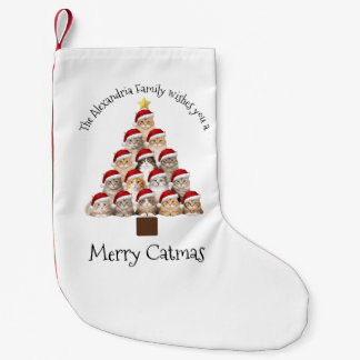 Merry Catmas Personalized Family Christmas Holiday Small Christmas Stocking