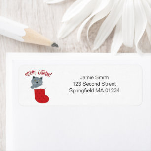 Merry Catmas Return Address Label