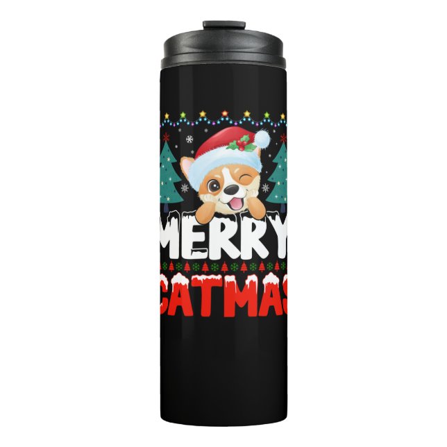 Merry Catmas   Thermal Tumbler (Front)