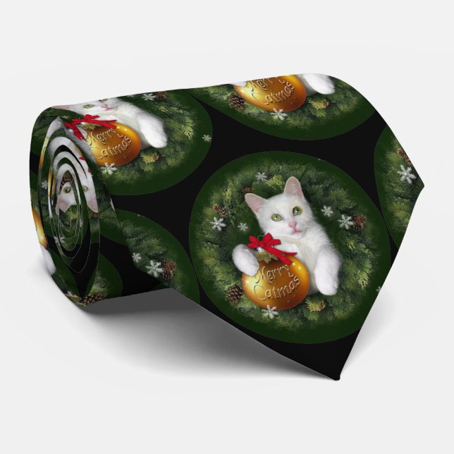 Merry Catmas Tie (Rolled)
