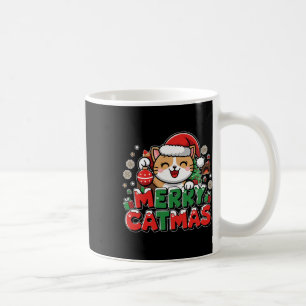 Merry Catmas Xmas Decoration Santa Cat Funny Chris Coffee Mug