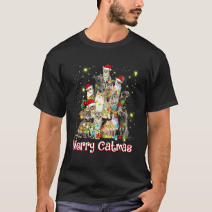 Merry Catmas Xmas Men Women Cat Christmas T-Shirt