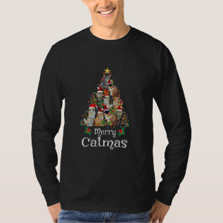 Merry Catmas Xmas Men Women Kids Funny Cat T-Shirt