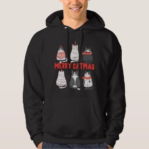 Merry Catmas Xmas Novelty Cat Lover Christmas Ligh Hoodie