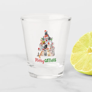 Merry Catmus Cat Lover Christmas Holiday  Shot Glass