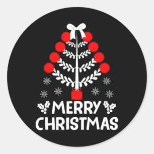 Merry Cheermas Cheerleader Poms Holiday Cheerleadi Classic Round Sticker