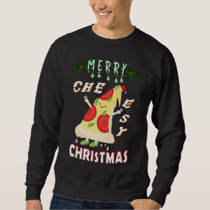 Merry Cheesy Christmas Xmas Santa Pizza Christmas Sweatshirt