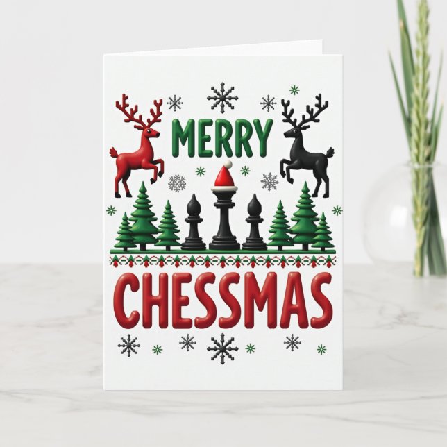 Merry Chessmas Card Chess Player Gift (Front)