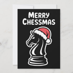Merry Chessmas Christmas Chess Xmas Santa Hat Holiday Card