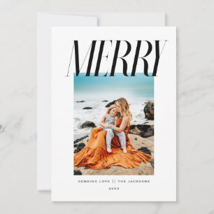 Merry - Chic Modern Christmas Design Holiday Card