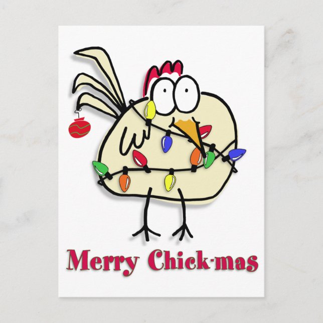 Merry Chick.mas Fun Holiday Postcard (Front)