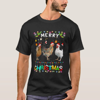 Merry Chicken Santa Lights T-Shirt