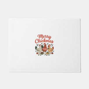 Merry Chickmas Chicken Christmas Doormat