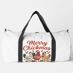 Merry Chickmas Chicken Christmas Duffle Bag