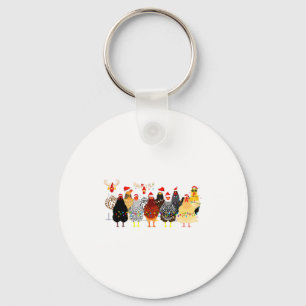 Merry Chickmas Chicken Christmas Ornament Lights S Key Ring