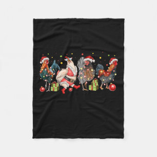 Merry Chickmas Chickens Funny Christmas Chicken Mo Fleece Blanket