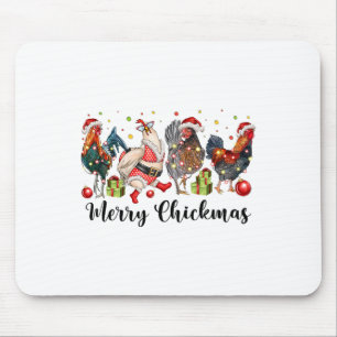 Merry Chickmas Chickens Funny Christmas Chicken Mo Mouse Pad